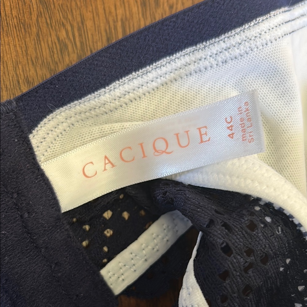 Floral Blue Lace Trim Bra 44c - Picture 2 of 6